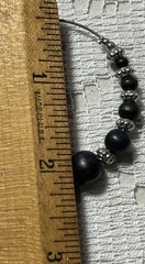 2 Pair Black Beaded Hoop Earrings Approximately 2 Inches