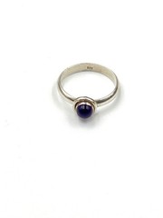 925 Sterling Silver Purple Cabochon Ring Size 7 Minimalist Stackable