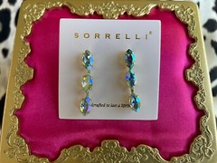 Sorrelli Trielle Dangle Earrings Portofino Marquise Blue AB Bright Gold $75