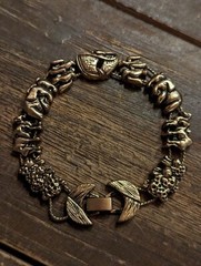 Vintage Noah’s Ark Sliding Charm Braclet 2X Sheep Camels Elephants Dove Ark 7.5″