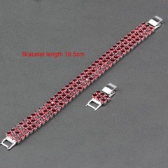 AAA Red Garnet Bracelet-19.5CM Link Chain Bracelet Women Bridal Jewelry 5 Color