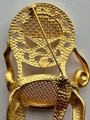 Karl Lagerfeld Iconic Vintage Oversized Gold Tone Rococo Louis XV Chair Brooch