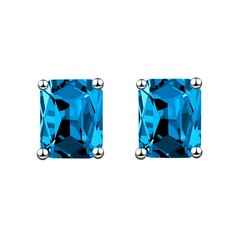 Men Women 925 Silver Post Square Rectangle Cubic Zirconia Stud Earrings PE23