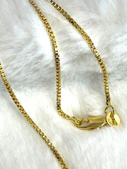 SHARP!! STAMPED 18K GOLD FILLED 1.6mm BOX CHAIN 20″ LONG FITS PENDANT NECKLACE