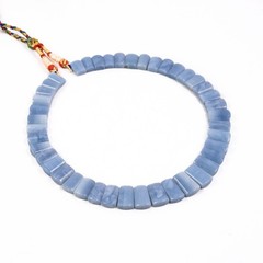 Blue Opal Fancy Shape Layout Necklace, 14X9MM To 20X12MM, Faceted Gemstone