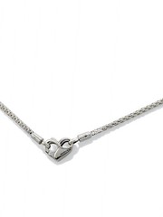 NEW 100% Authentic PANDORA 925 Silver Heart Studded Chain Necklace 392451C00