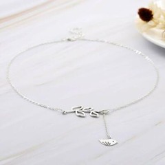 USA Elegant Spring Time Silver Bird and Leaves Lariat Pendant Necklace Jewelry