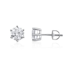 2CT Synthetic Moissanite Stud Earrings Hypoallergenic 925 Sterling Silver Scr…