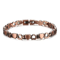 Magnetic Bracelet for Women Vintage Copper Tone Colorful Stones Adjustable Link