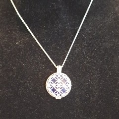 Bomb Party Genuine Lapis Quartz Silver plated Locket Balance in Bloom