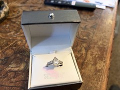 CRISLU Sterling Silver Platinum Plated Solitaire Ring CZ White Size 9
