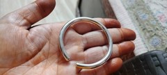 Thick Heavy Sterling Silver Ankle bangle, 925 Silver Plain Adjustable Bangle | H