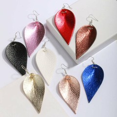 Leaf Leather Teardrop Bohemian Drop Earrings Trendy Jewelry women lady girl gift