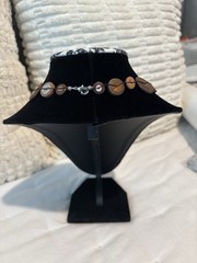 Brown Round Disc Necklace & Drop Earrings Jewelry Set, Plastic