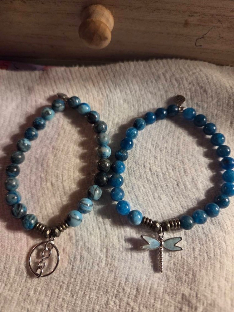 T Jazelle 2 stretch bracelets one dragon fly