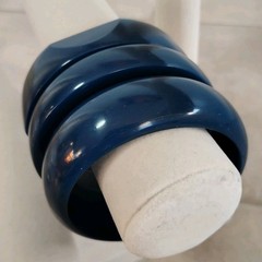 Blue Plastic Resin NEW Bangle Set Sz 8 India Bracelets