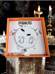 Peanuts Snoopy Halloween Charm Bracelet Silver Plated Ghost Bat La Rocks
