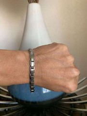 Thin Steel Magnetic Bracelet 4 Elements Women Balance Energy Power Joy Christmas