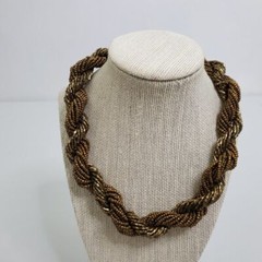 Brown Beaded Necklace Wrap Statement Thick Seed Beads Classic Twist