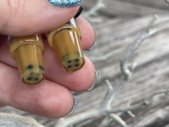 Mini chi Boba Tea dangle Earrings
