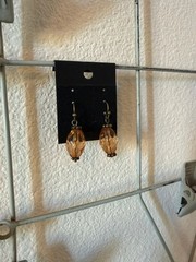 Amber colored bead shaped earrings