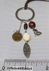 Silpada Sterling Silver Howlite, Pearl, Leaf, Heart Charm Leather Necklace n1568