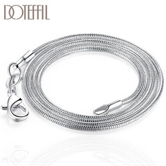 10PCS wholesale 925 sterling solid silver 1MM 16-30inch snake chain necklace