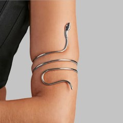 Women’s Fashion Jewelry Gold Or Silver Coiled Snake Upper Arm Cuff Armlet 1-131