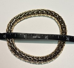 FASHION (2) STRETCH BRACELETS & 1 MULTI COLOR SEMI PRECIOUS STONE BRACELET