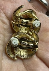 Pretty Vintage Signed Givenchy Gold Tone Clip On Earrings