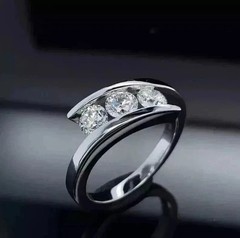 Beautiful Bypass Ring 2.30Ct Round Cut Simulated Diamond 14k White Gold Plated