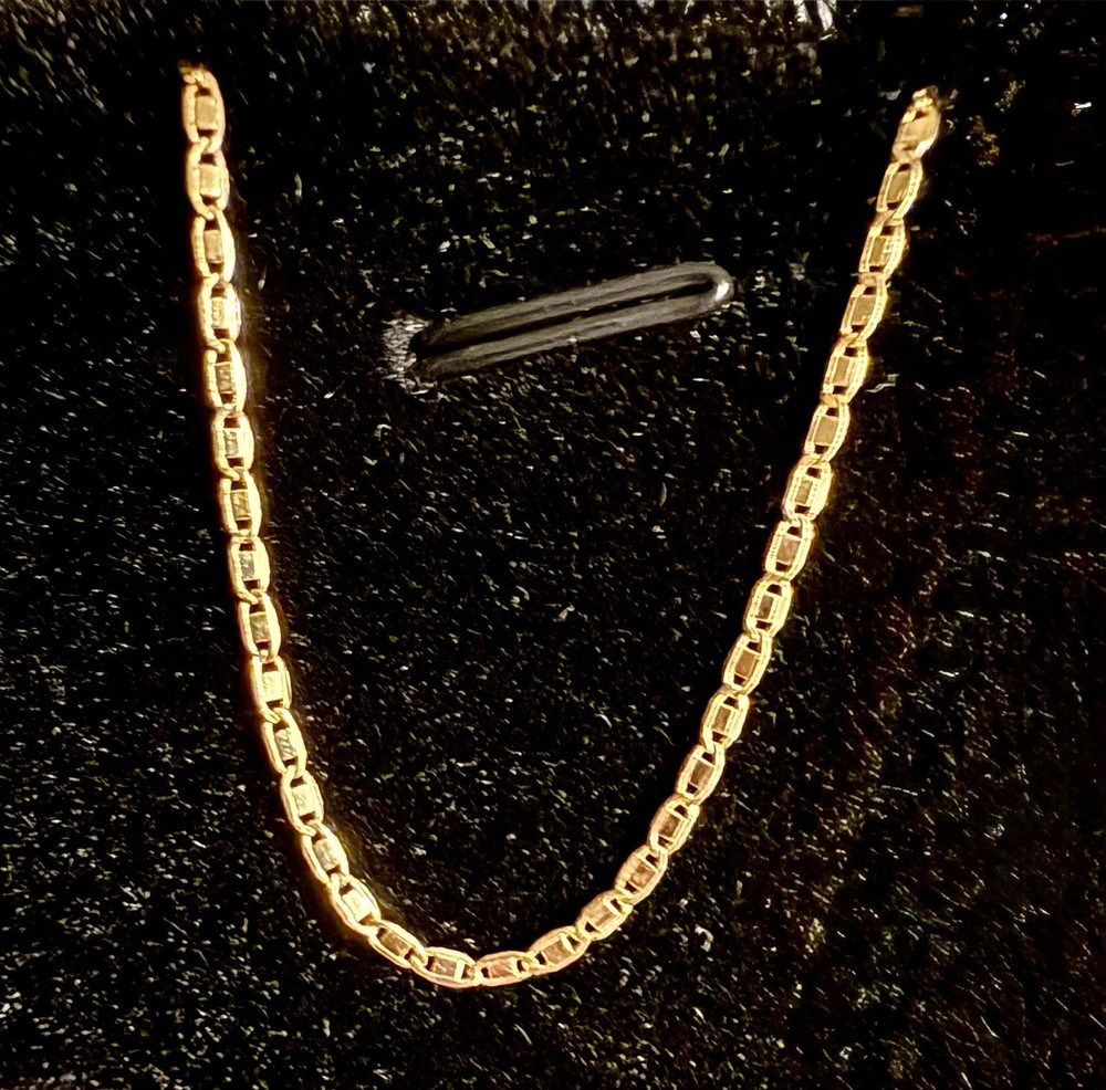 10K Solid Yellow Gold Anchor Mariner Chain Necklace 20” 1.8mm Dainty Minimalist