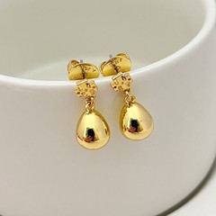 New Burch Tiny Drop earrings Gold with Dust Bag with Jewelry Pouch Size:1.9*0.8c