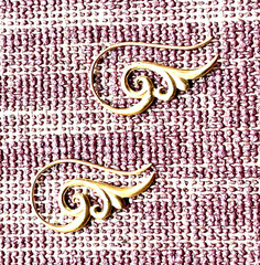TEARDROP small spiral GOLD-PLATED brass hook earrings curled round unique BR-S1
