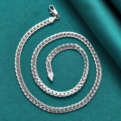 925 Sterling Silver 6mm Side Chain 16/18/20/22/24 Inch Necklace For Women Man