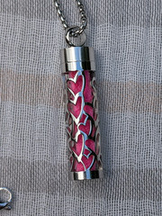 Heart Love Essential Oil Necklace Cylinder Filigree Pendant w/extra Felts S6