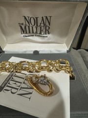 Nolan Miller gold tone bracelet AND pearl enhancer new in the box 2 pieces