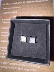 GRA VVS1 Moissanite Stud Earrings Square White/Colorless Prong Silver + Card