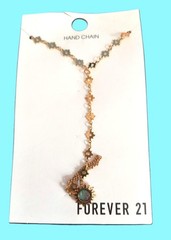 Forever 21 Sun Shape Charm Goldtone Adjustable Hand Chain New with Tags