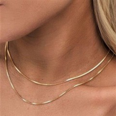 1.5-3mm Stainless Steel 18K Gold Plated Women Men Box Chain Necklace 16-24”