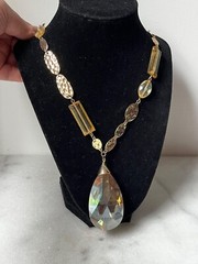 Natasha Crystal Masterpiece Statement Necklace Gold/Metal/Glass…