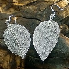 REAL LEAF EARRINGS & NECKLACES – NATURAL SKELETON STATEMENT JEWELLERY – GIFT BAG