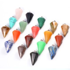 Natural Quartz Hexagonal Stone Pendant Healing Reiki Crystal Pendants 15pcs