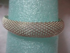 Soft Silky Mesh Weave Bangle Bracelet Women Large 3.5″ In Diameter Silver Tone