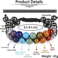 Chic 7 Chakra Hematite Bracelet – Perfect Gift for Anxiety Relief and Meditation