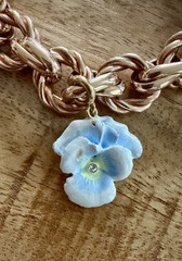 Nolan Miller Signed Bronze Multicolor Flower Enamel Dangle Charm Bracelet