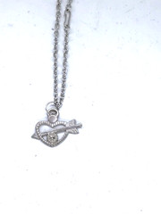 Elegant Heart And Arrow Design Women Necklace Silver
