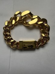 Authentic Saint Laurent Chunky Link Chain Bracelet Gold Tone
