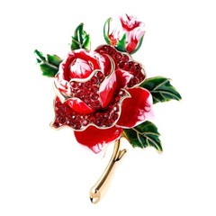 Rhinestone Rose Brooch – Exquisite Floral Design Elegant Jewelry for Women