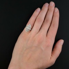 Elegant 925 Sterling Silver White Topaz Charm Wedding Engagement Ring Size 5.5